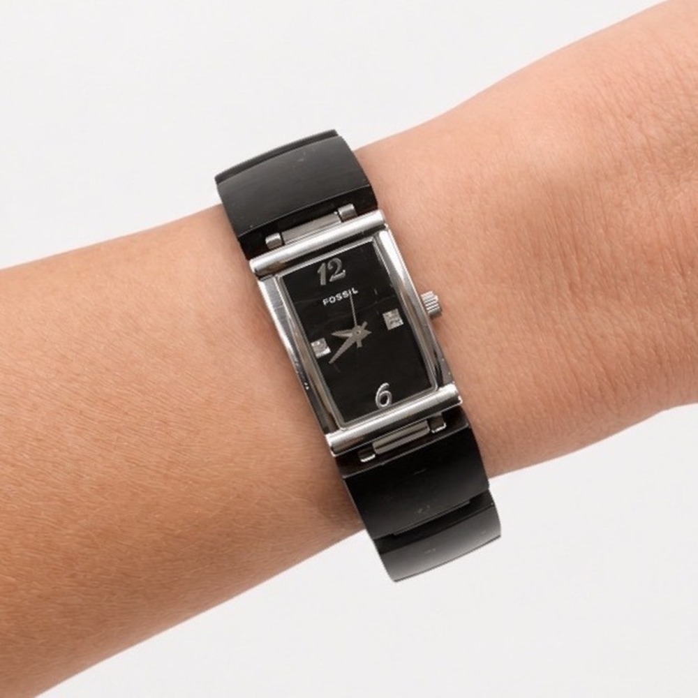 Vintage Fossil F2 Womens Bracelet Watch Brown Wood Effect New Battery *SEE
